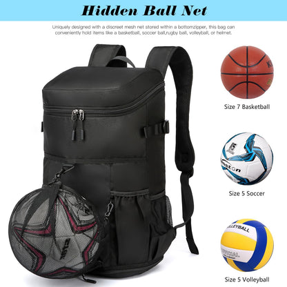 Baseball Backpack Equipment Bag for Adult with 2/4 Bat Holder & Fence Hook Lightweight Mens Softball Bag with Shoes Compartment Coaches Catchers Team Baseball Gear Bags Youth Boys