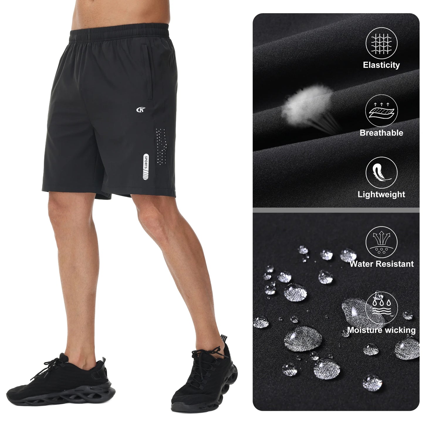 Men'S Athletic Running Shorts Quick Dry Workout Shorts Lightweight Sports Gym Basketball Shorts Hiking